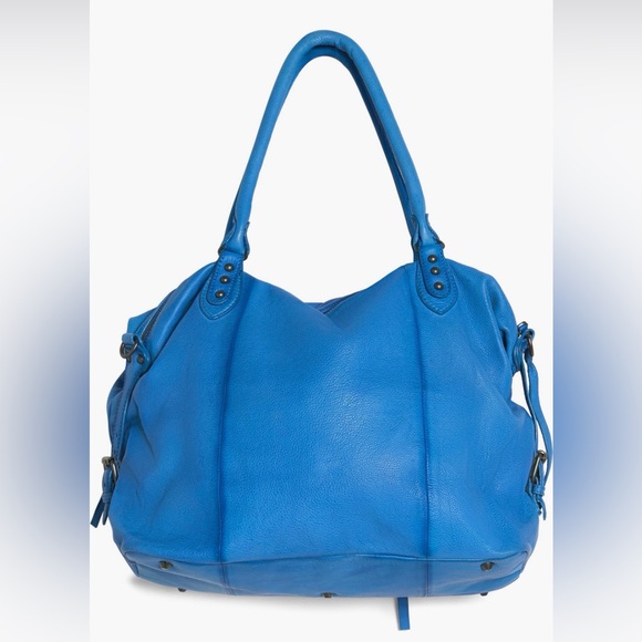 We The Free Emerson Leather Tote Bag - Sapphire Blue Free People - Picture 7 of 10